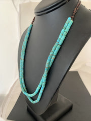 Navajo Turquoise Heishi Shell Necklace | Sterling Silver 5mm | 20" | Authentic Native American Handmade | 02157