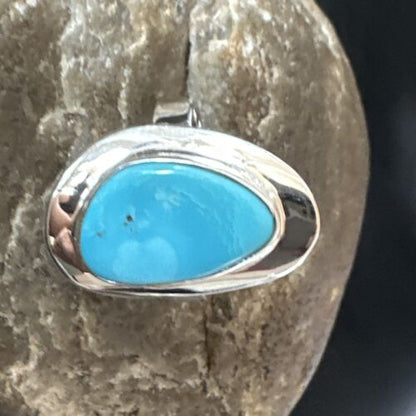 Navajo Blue Kingman Turquoise Ring | Sterling Silver | Sz 8 | Authentic Native American Handmade | 16588