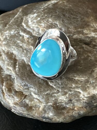 Sterling Silver Blue Kingman Turquoise Ring | Sz 9 | 17599