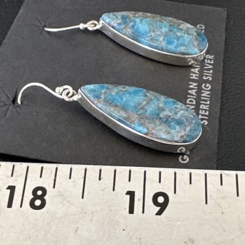Blue Denim Lapis Dangle Earrings | Sterling Silver | 1" | 15799