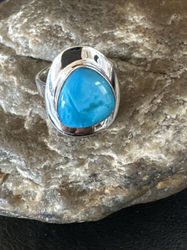 Sterling Silver Blue Kingman Turquoise Ring | Sz 7 | 17596