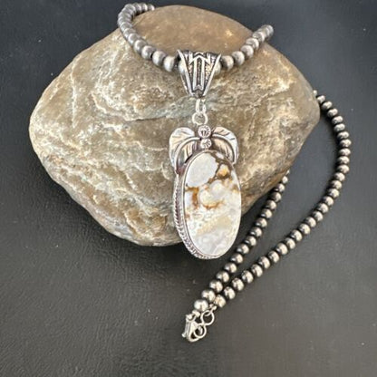 Navajo Wild Horse Necklace Pendant | Sterling Silver | Authentic Native American Handmade | 16942