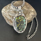 Navajo Green Turquoise Necklace | Sterling Silver | Authentic Native American Handmade | 15041