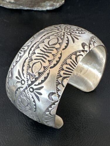 Navajo Stamped Cuff Bracelet | Sterling Silver | Authentic Native American Handmade | 15983