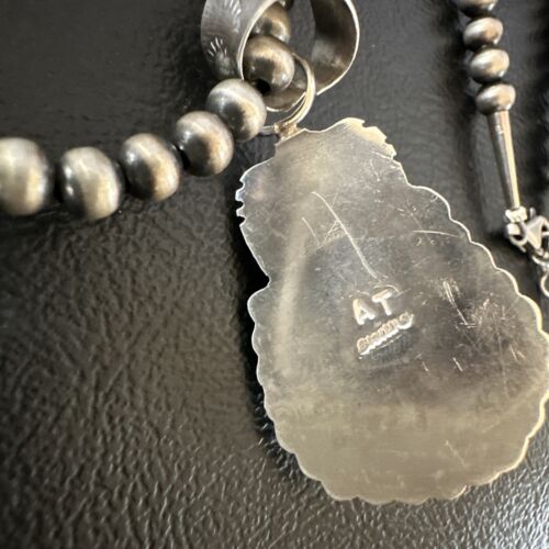 Native American Men's Pendant | Navajo Pearls | Sterling Silver Black Onyx Necklace | 16131