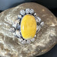 Navajo Yellow Bumble Bee Jasper Ring | Sterling Silver | Sz 10 | Authentic Native American Handmade | 14949