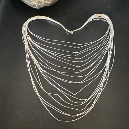 Graduated Bib Heishi Liquid Necklace | Sterling Silver | 20" | 17240