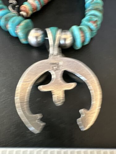 Navajo Men's Turquoise Purple Spiny Naja Pendant Necklace | Sterling Silver | Authentic Native American Handmade | 14953