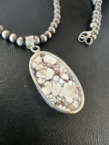 Men's Women's Wild Horse Necklace Pendant | Navajo Sterling Silver | Authentic Native American Handmade | 15736