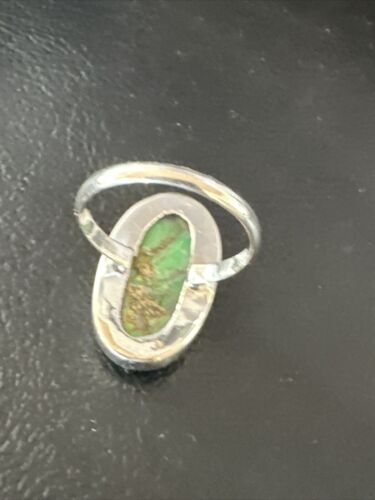 Navajo Green Mojave Turquoise Ring | Sterling Silver | Sz 8 | Authentic Native American Handmade | 15590