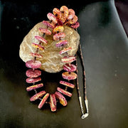 Navajo Purple Spiny Oyster Shell Graduated Necklace | Sterling Silver | 28" | Authentic Native American Handmade | 17175