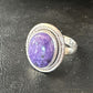 Navajo Purple Charoite Oval Ring | Sterling Silver | Sz 10 | Authentic Native American Handmade | 15542