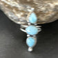 Navajo Women's Cluster Blue Larimar Multi-Stone Ring | Authentic Native American Sterling Silver | Sz 8.5 | 16164