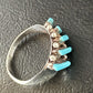 Zuni Blue Turquoise Needle Point Ring | Authentic Native American Sterling Silver | Multi-Stone | Sz 7.5 | 15399