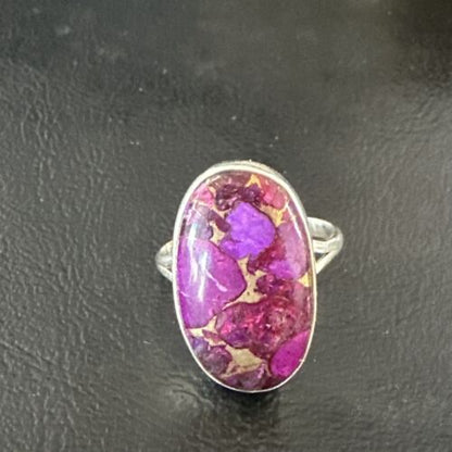 Southwestern Navajo Purple Mojave Turquoise Ring | Sterling Silver | Sz 10 | 15778