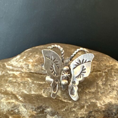 Navajo Sterling Silver Butterfly Ring | Sz 8.5 | Authentic Native American Handmade | 16973
