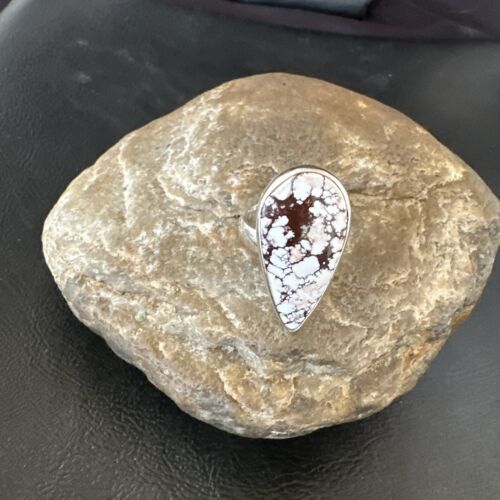 Navajo Wild Horse Turquoise Ring | Sterling Silver | Sz 7 | Authentic Native American Handmade | 17366