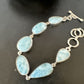 Navajo Blue Larimar Link Bracelet | Sterling Silver | 8" | Authentic Native American Handmade | 16081