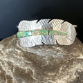 Navajo Green Fire Opal Inlay Bracelet | Sterling Silver | 7" | Authentic Native American Handmade | 15071