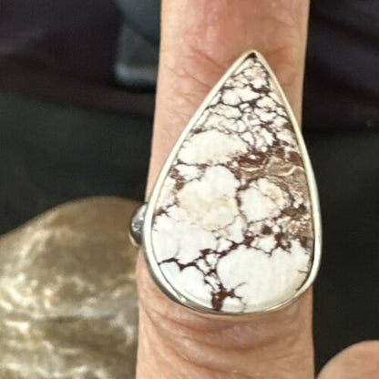 Men's & Women's Wild Horse Turquoise Ring | Navajo Sterling Silver | Sz 7 | Authentic Native American Handmade | 17357