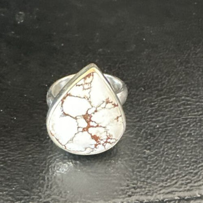 Men's and Women's Wild Horse Turquoise Navajo Ring | Sterling Silver | Sz 6.5 | 17282