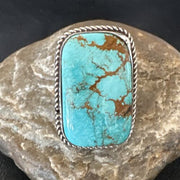 Men's Blue Turquoise #8 Navajo Ring | Sterling Silver | Sz 12 | Authentic Native American Handmade | 16641