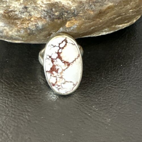 Navajo Wild Horse Turquoise Ring | Sterling Silver | Sz 6.5 | Authentic Native American Handmade | 17277