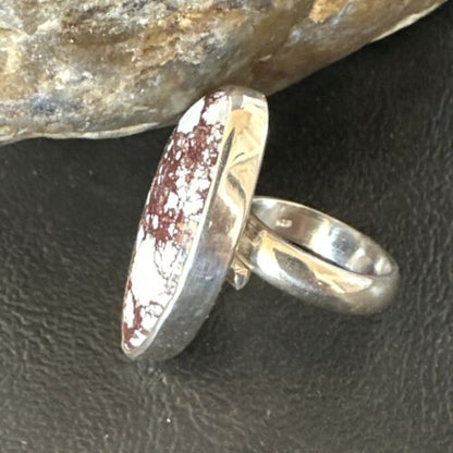 Women's Wild Horse Turquoise Ring | Navajo Sterling Silver | Sz 7 Adjustable | Authentic Native American Handmade | 15550