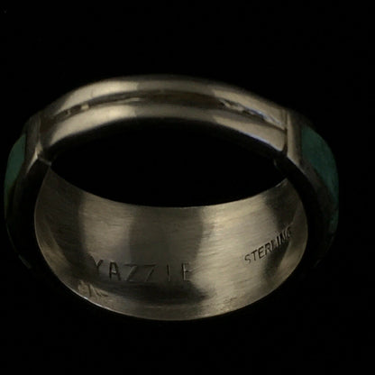 Navajo Multicolor Opal Turquoise Inlay Ring | Sterling Silver | Sz 11 | Authentic Native American Handmade | 10100