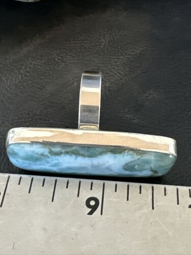 Navajo Blue Larimar Ring | Sterling Silver | Sz 10 | Authentic Native American Handmade | 17586