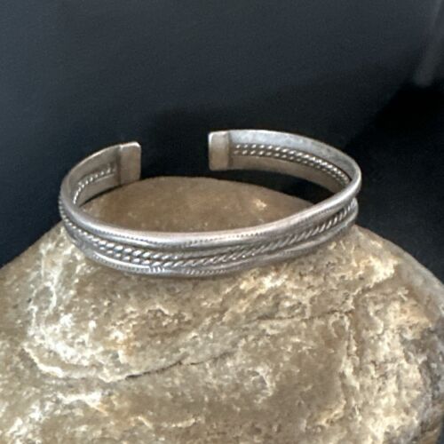 Children's Stamped Cuff Bracelet | Navajo Sterling Silver | Authentic Native American Handmade | 16970