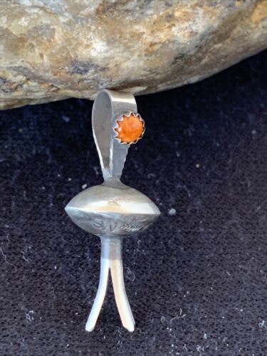 Navajo Spiny Oyster Naja Pendant | Sterling Silver | 1" | Authentic Native American Handmade | 01259
