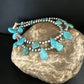 Navajo Pearls Sterling Silver Blue Turquoise Teardrop Bracelet | 2-Strand | 8" | 15246