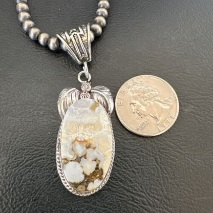 Navajo Wild Horse Necklace Pendant | Sterling Silver | Authentic Native American Handmade | 16944