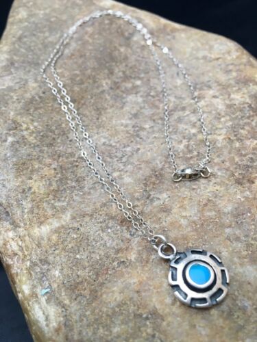 Navajo Blue Turquoise Inlay Pendant | Sterling Silver | Authentic Native American Handmade | 20" | 08969