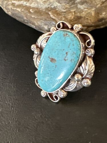 Men's Blue Kingman Turquoise Ring | Navajo Sterling Silver | Sz 10 | Authentic Native American Handmade | 15519