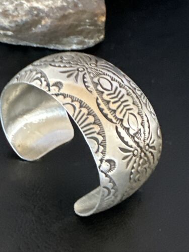 Navajo Stamped Cuff Bracelet | Sterling Silver | Authentic Native American Handmade | 15983