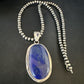 Men's Denim Lapis Lazuli Pendant Necklace | Navajo Beads | Sterling Silver | Authentic Native American Handmade | 15199