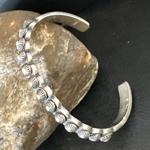 Navajo Stamped Cuff Bracelet | Old Pawn Sterling Silver | Authentic Native American Jewelry | 15163