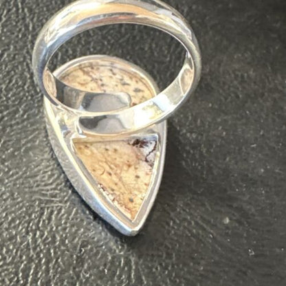 Navajo Wild Horse Turquoise Ring | Sterling Silver | Sz 7 Adjustable | Authentic Native American Handmade | 15547