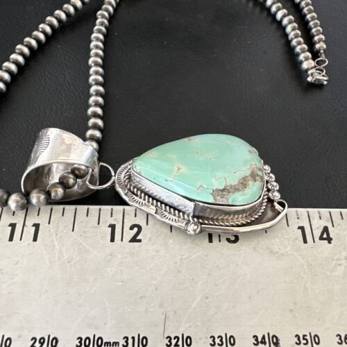 Women's Royston Turquoise Pendant Necklace | Navajo Pearls | Sterling Silver | 17061