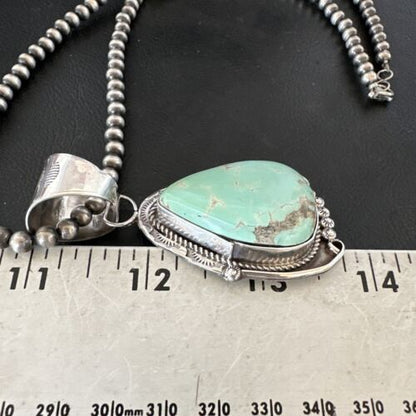 Women's Royston Turquoise Pendant Necklace | Navajo Pearls | Sterling Silver | 17061