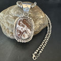 Navajo Wild Horse Turquoise Pendant Necklace | Sterling Silver | Authentic Native American Handmade | 17511