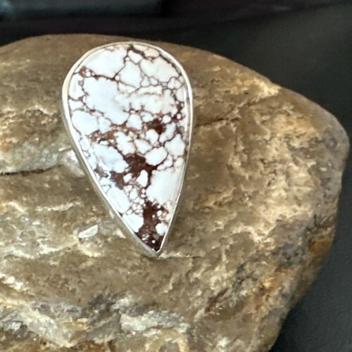 Men's and Women's Wild Horse Turquoise Ring | Navajo Sterling Silver | Sz 7 | 17363