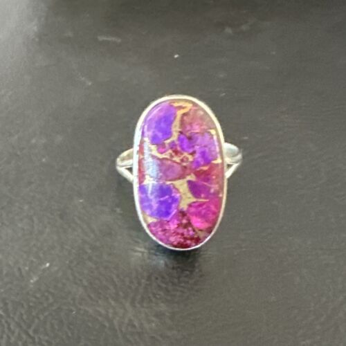 Navajo Purple Mojave Turquoise Ring | Sterling Silver | Sz 10 | Authentic Native American Handmade | 15773