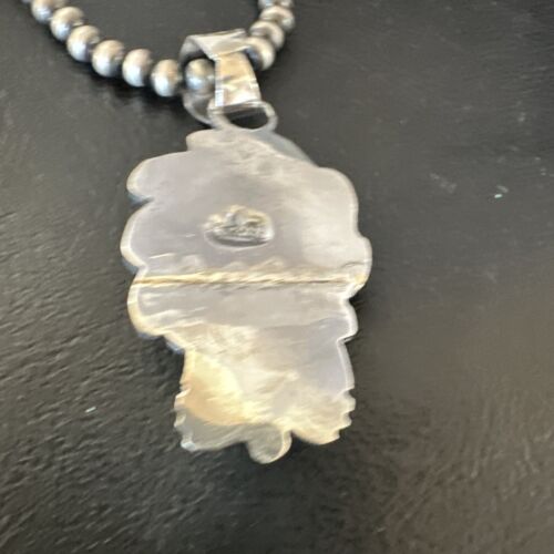 Navajo Green Boulder Turquoise Pendant Necklace | Sterling Silver | Men's Women's | 16135