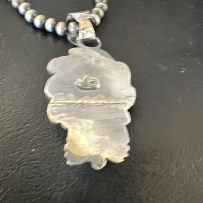Navajo Green Boulder Turquoise Pendant Necklace | Sterling Silver | Men's Women's | 16135