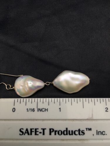 Handmade Sterling Silver Pearl Dangle Earrings | 1.5" | 03080
