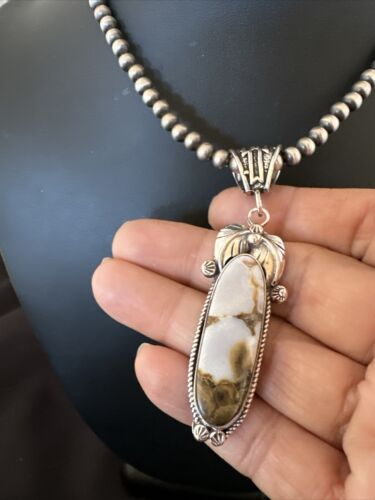 Navajo Wild Horse Necklace Pendant | Sterling Silver | Authentic Native American Handmade | 16986