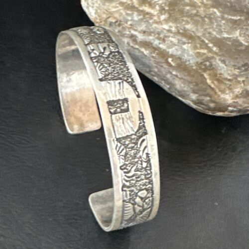 Navajo Stamped Cuff Bracelet | Sterling Silver | Authentic Native American Handmade | 16969